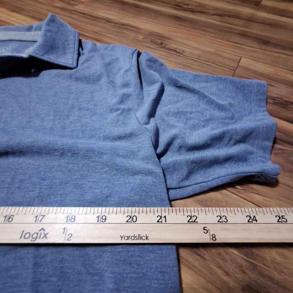 Free Fly Mens Large Blue Gray Preformance Bamboo Polo Shirt Golf Preppy Casual - Picture 7 of 8